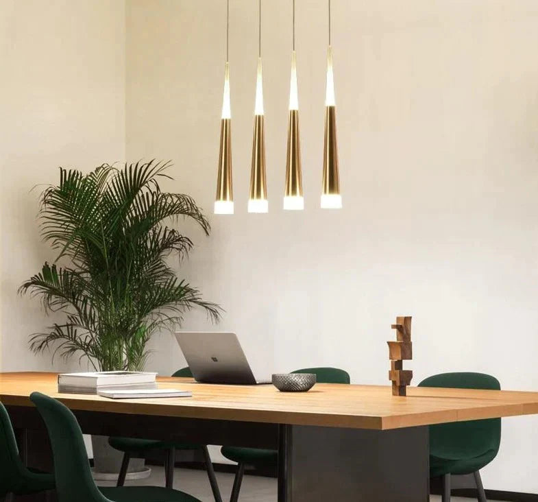 Gold Color Modern Led Pendant Hanging Lights Stair Lightfor Living Room Dining Lighting