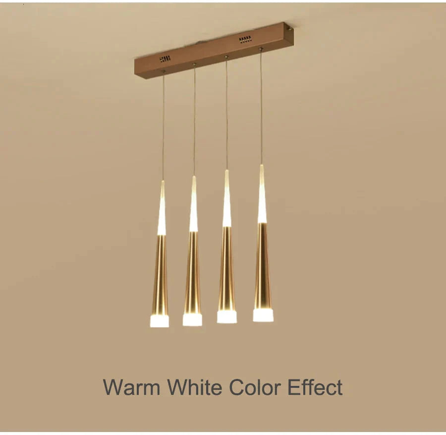 Gold Color Modern Led Pendant Hanging Lights Stair Lightfor Living Room Dining Lighting