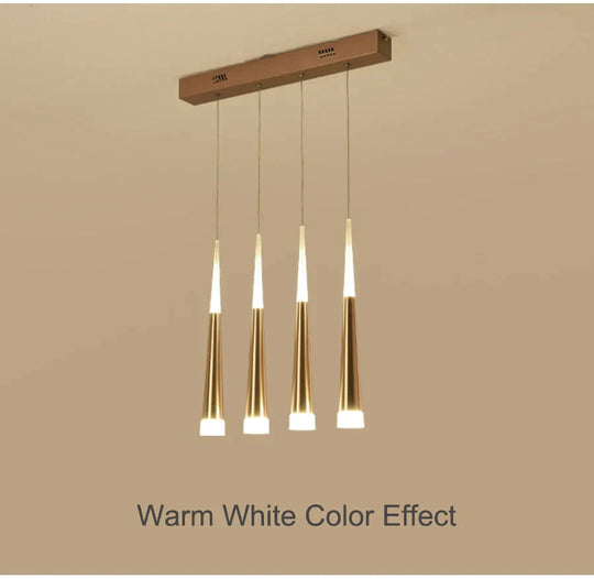 Gold Color Modern Led Pendant Hanging Lights Stair Lightfor Living Room Dining Lighting