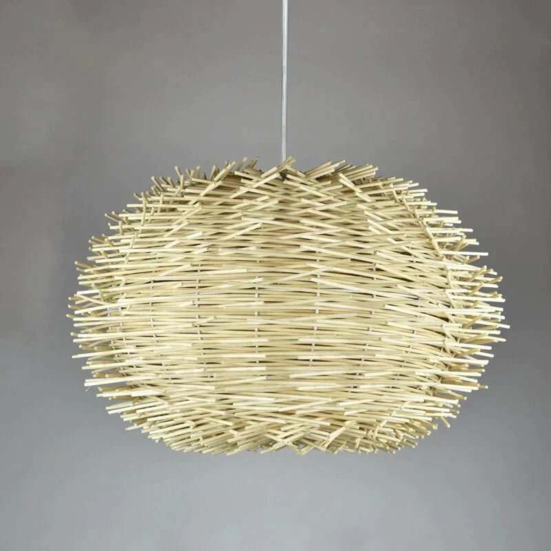 Handmade Bird Nest Pendant Light Wicker Wood Hotel Restaurant Dinning Room Cafe Bar Nordic Rattan