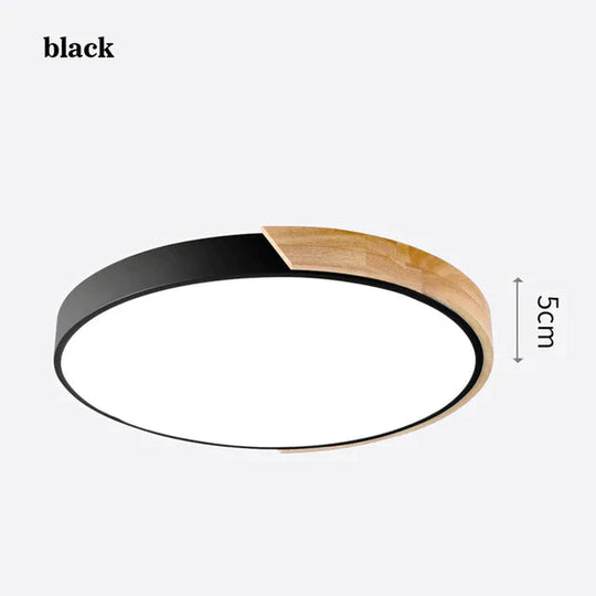 Led Ceiling Lights Ultra Thin Modern Lamp Nordic Dimmable Wood Livingroom Bedroom Round Light