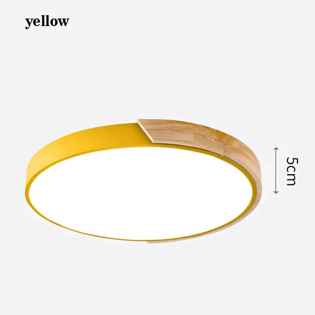 Led Ceiling Lights Ultra Thin Modern Lamp Nordic Dimmable Wood Livingroom Bedroom Round Light