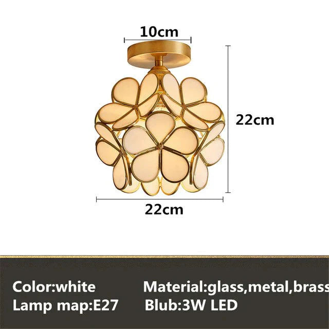 Tiffany Colorful Flower Glass Ceiling Lamp Led Modern Indoor Restaurant Dining Room Cafe Shop