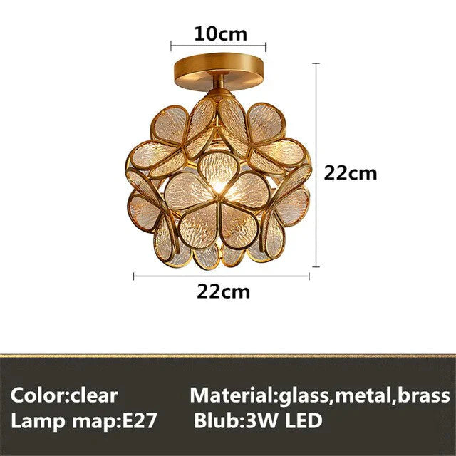 Tiffany Colorful Flower Glass Ceiling Lamp Led Modern Indoor Restaurant Dining Room Cafe Shop