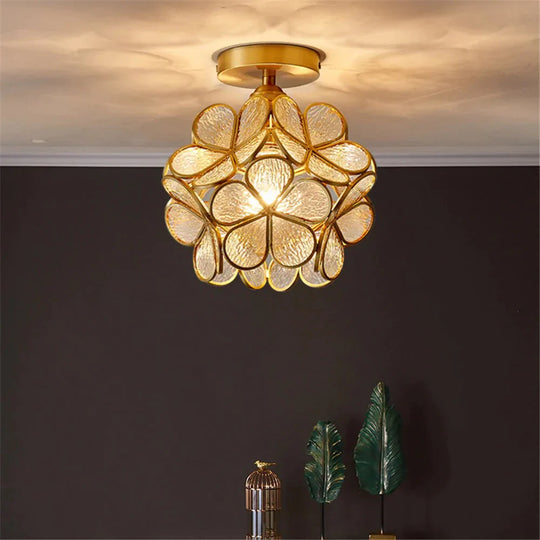 Tiffany Colorful Flower Glass Ceiling Lamp Led Modern Indoor Restaurant Dining Room Cafe Shop