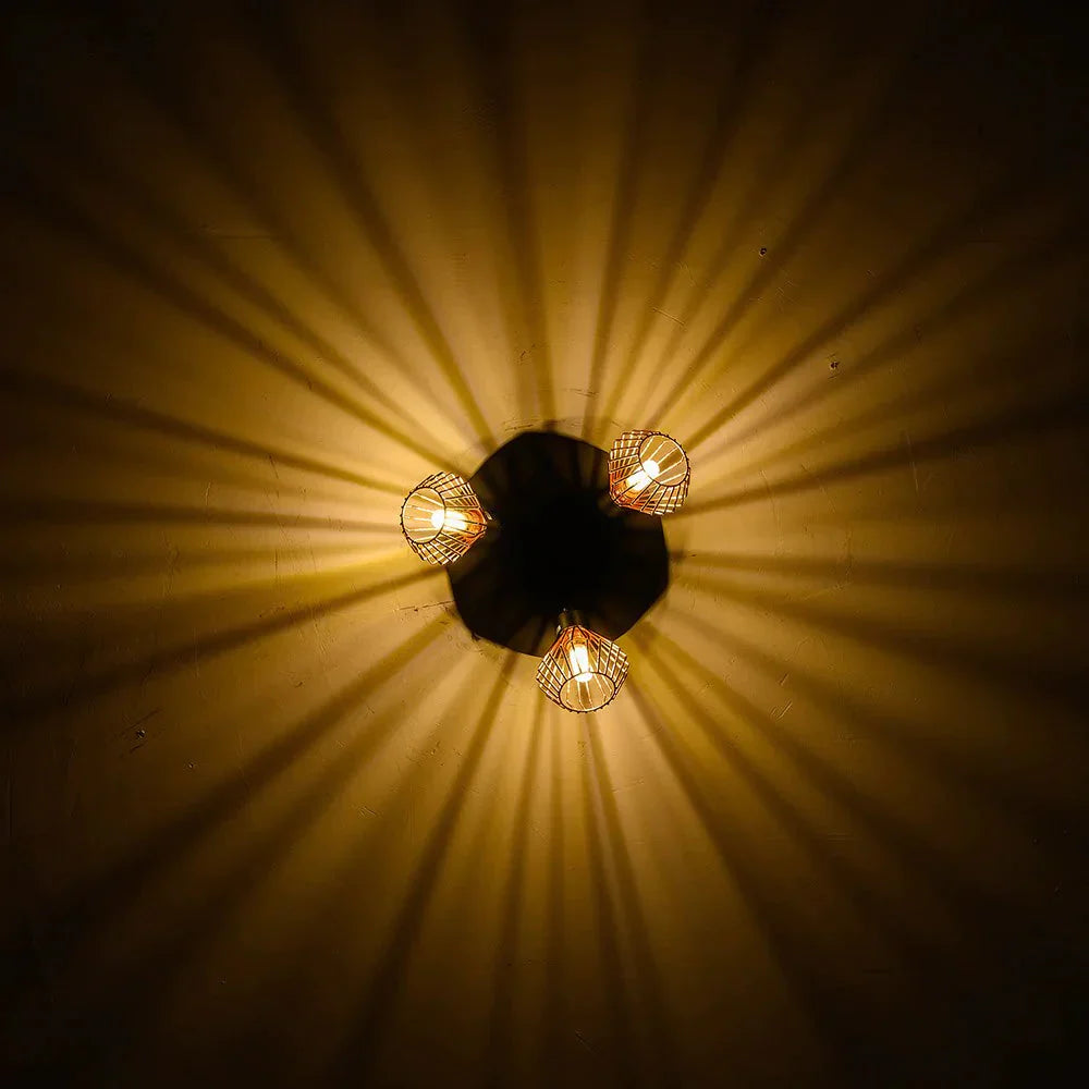 Rotatable Black Ceiling Lamp Lighting With Creative Cage Angle Adjustable G9 Lights Bulb For Store