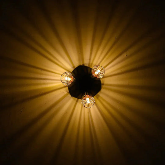 Rotatable Black Ceiling Lamp Lighting With Creative Cage Angle Adjustable G9 Lights Bulb For Store