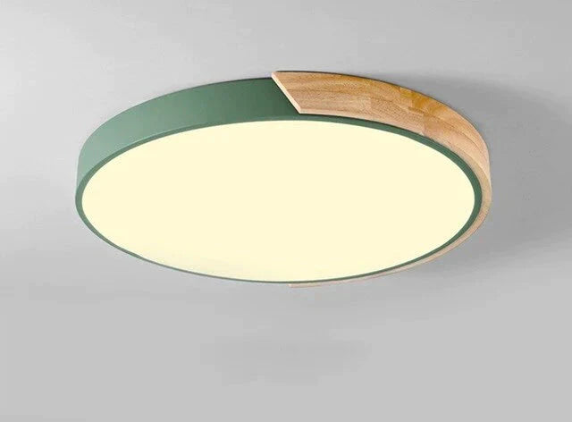 Nordic Fashion Simple Wooden Ceiling Lamps Colorful Round Aluminum Bedroom Living Room Light