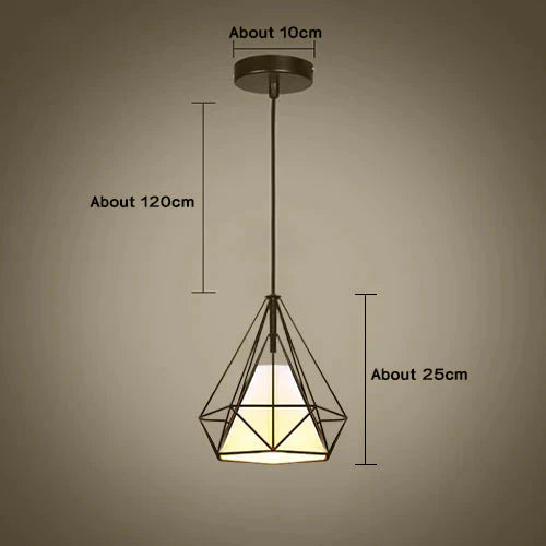 Modern Pendant Light Black Iron Hanging Cage Vintage E27Led Lamp Bulb Industrial Loft Retro Dining