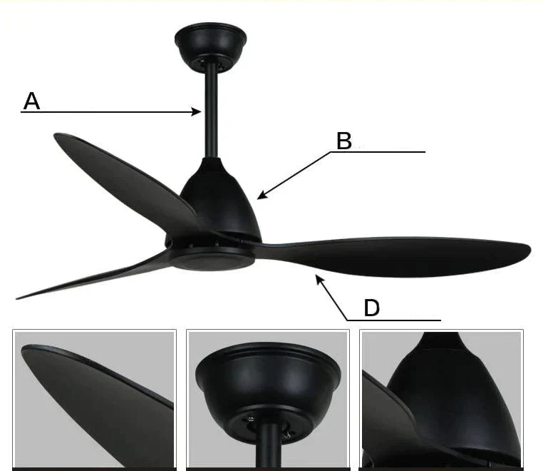 Nordic Pendant Fan Luxury Restaurant Home American - Style Simple Household Without Llight 52 Inch