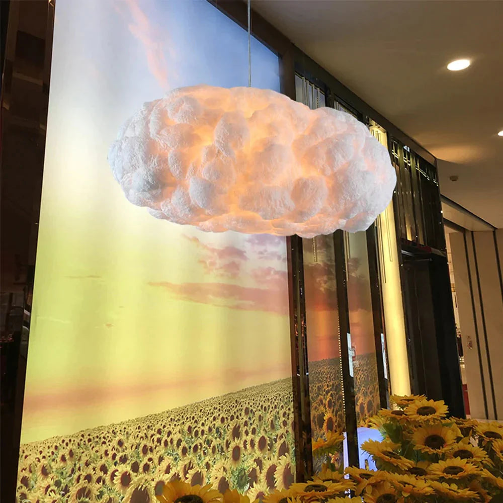 Nordic Clouds Pendant Lights Silk Lamp Dark Hanglamp Personality Decorate Hanging Light For Hotel