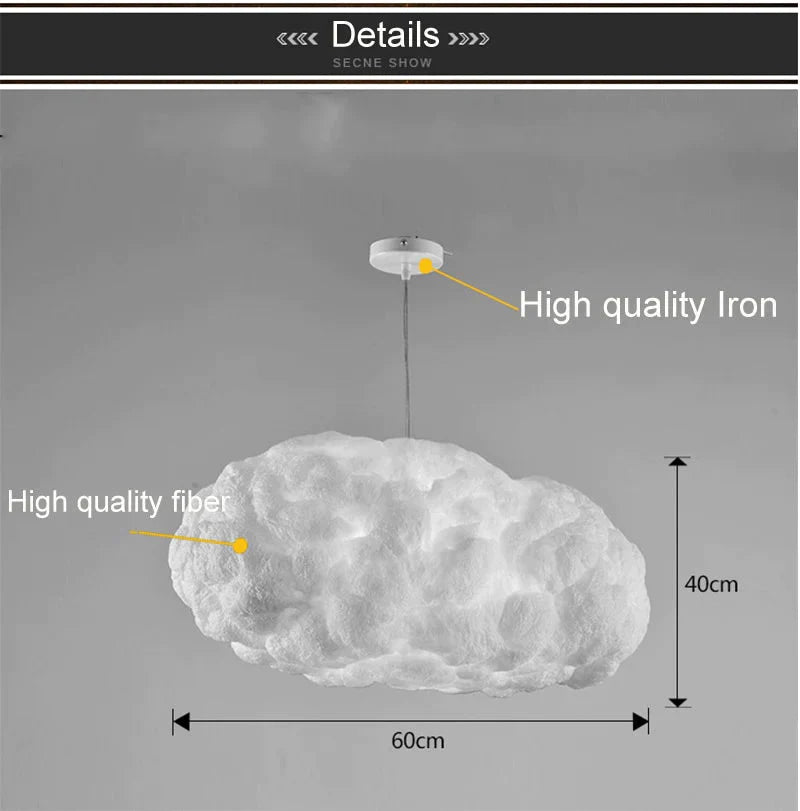 Nordic Clouds Pendant Lights Silk Lamp Dark Hanglamp Personality Decorate Hanging Light For Hotel