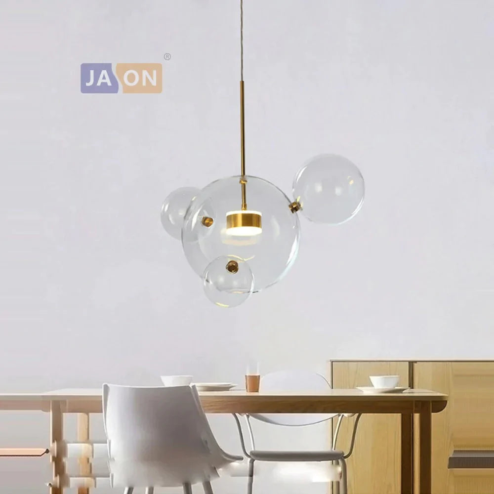 Led Nordic Iron Glass Mickey Gradual Blue Lamp Light.pendant Lights.pendant Lamp.pendant Light For