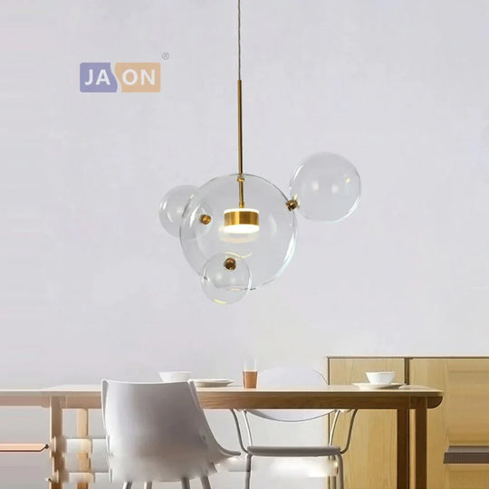 Led Nordic Iron Glass Mickey Gradual Blue Lamp Light.pendant Lights.pendant Lamp.pendant Light For