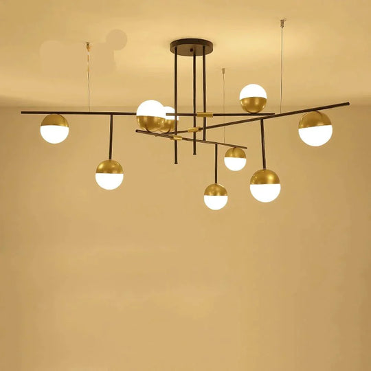 Led E27 Postmodern Iron Glass Gold Black White Luminaire Lampen Pendant Lights.led Light.pendant
