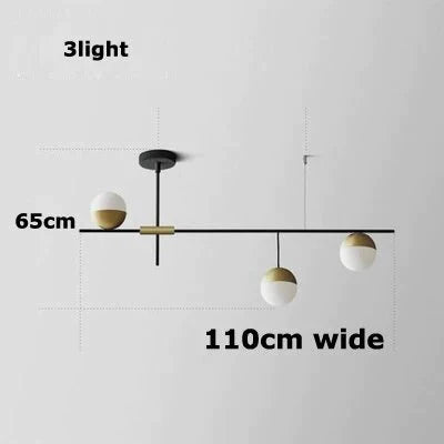 Led E27 Postmodern Iron Glass Gold Black White Luminaire Lampen Pendant Lights.led Light.pendant