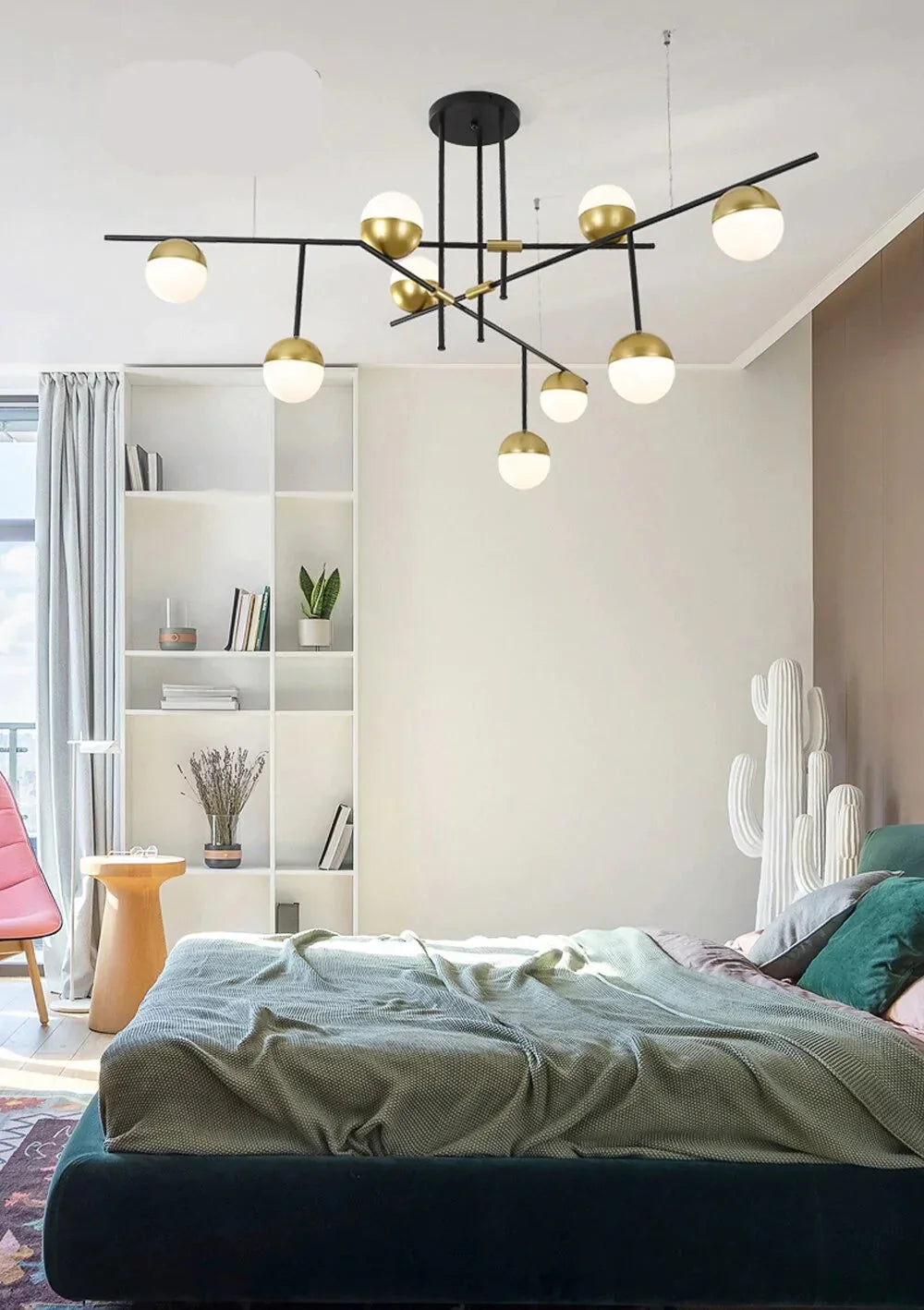 Led E27 Postmodern Iron Glass Gold Black White Luminaire Lampen Pendant Lights.led Light.pendant