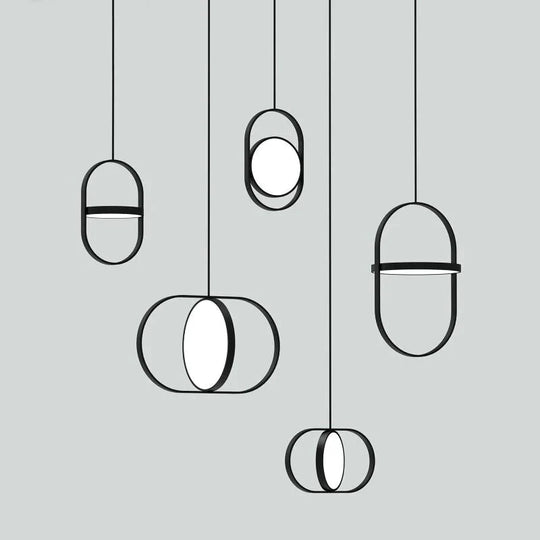 Nordic Modern Geometry Simple Rotary Pendant Lights Designer Luminarias Circular Hanging Lamp Bar