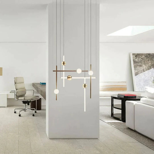 Modern Glass Metal Ball Pendant Lights Luminaria Cylinder Pipe Industrial Lamp Hanglamp Lustre