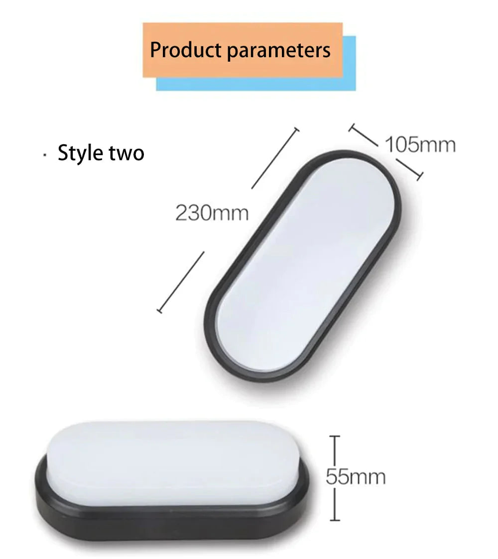 12W 15W Led Waterproof Ceiling Lights Ultra - Thin Elliptic Lamps For Balcony Living Room Kitchen