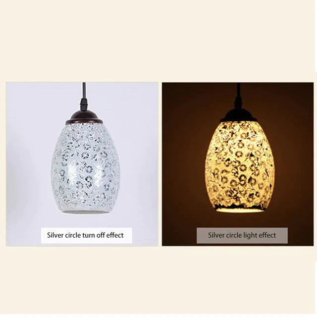 Tiffany Pendent Lamp Handmade Moroccan Mosaic Hanging Light Creative Stained Glass E27 Vintage