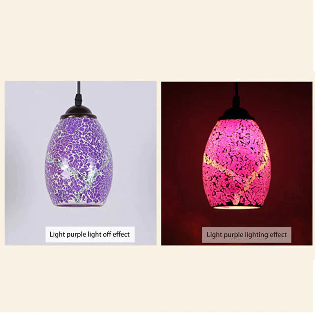 Tiffany Pendent Lamp Handmade Moroccan Mosaic Hanging Light Creative Stained Glass E27 Vintage