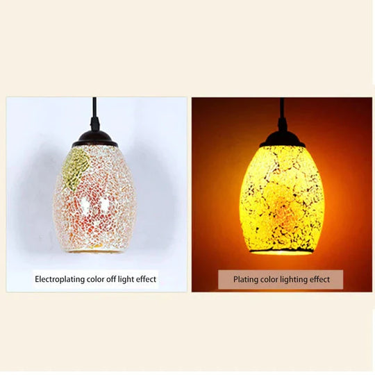 Tiffany Pendent Lamp Handmade Moroccan Mosaic Hanging Light Creative Stained Glass E27 Vintage