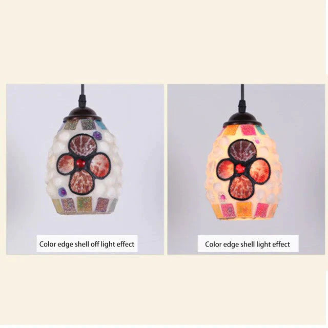 Tiffany Pendent Lamp Handmade Moroccan Mosaic Hanging Light Creative Stained Glass E27 Vintage