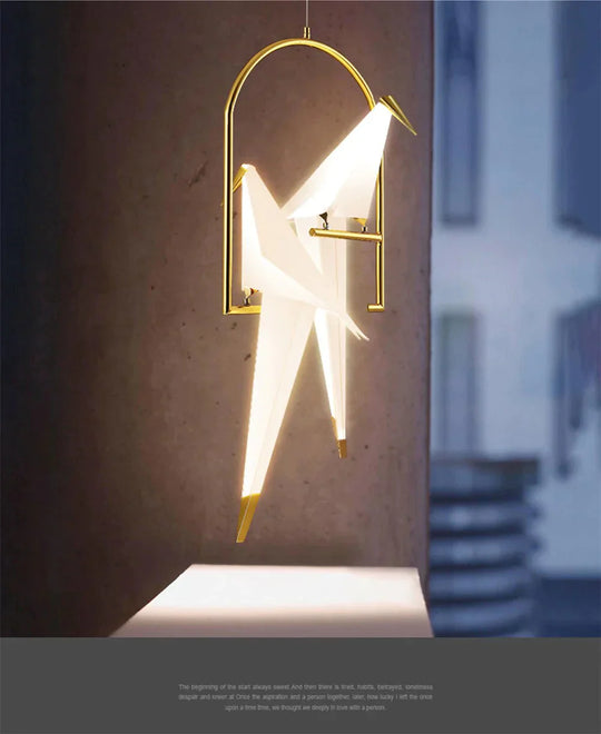 Nordic Perch Pendent Light Lamp Postmodern Creative Personality Bird Bedroom Bedside Balcony