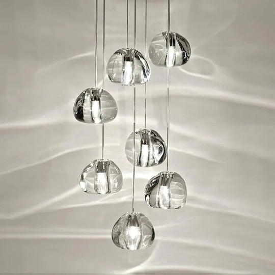 Crystal Chandeliers Lighting Loft Hanging Lamp Staircase Modern Luxury Long Wire Cristal Balls