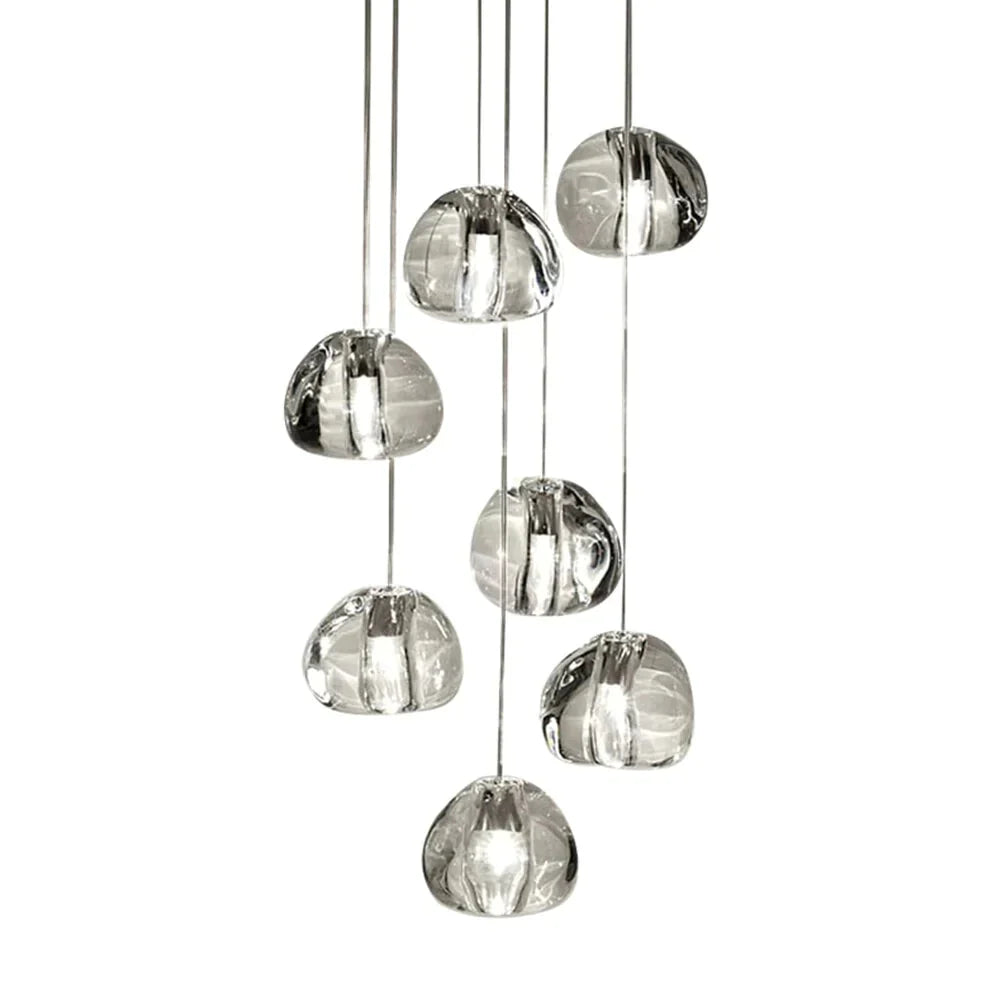 Crystal Chandeliers Lighting Loft Hanging Lamp Staircase Modern Luxury Long Wire Cristal Balls