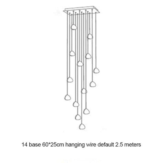 Crystal Chandeliers Lighting Loft Hanging Lamp Staircase Modern Luxury Long Wire Cristal Balls