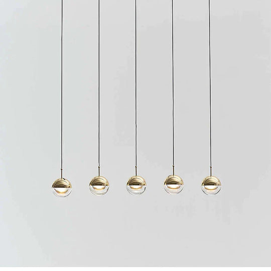 Nordic Loft Rose Gold Crystal Ball Pendant Light Personality Designer Aisle Bar Living Room Bedside