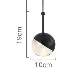 Nordic Loft Rose Gold Crystal Ball Pendant Light Personality Designer Aisle Bar Living Room Bedside