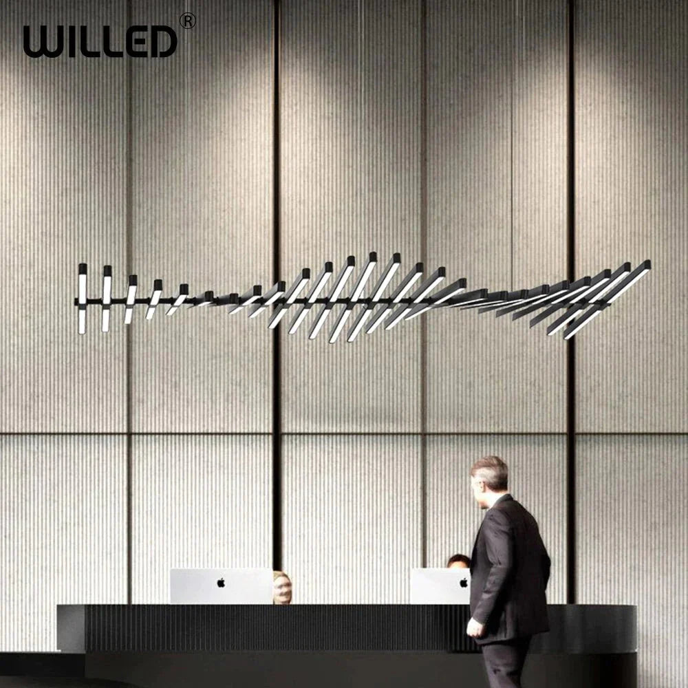 Creative Pendant Light Modern Fishbone Hanging Lamp For Bedroom Restaurant Office Minimalist