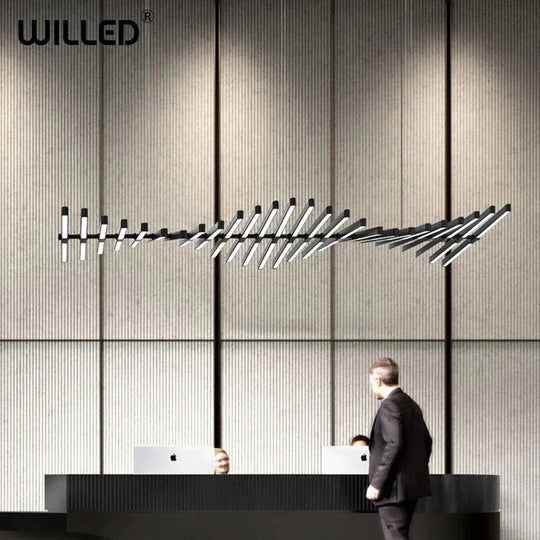 Creative Pendant Light Modern Fishbone Hanging Lamp For Bedroom Restaurant Office Minimalist