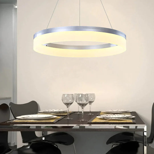 Nordic Ring Pendant Lamp Restaurant Bar Lighting Led Circle Hanging Stepless Dimming Steel Wire