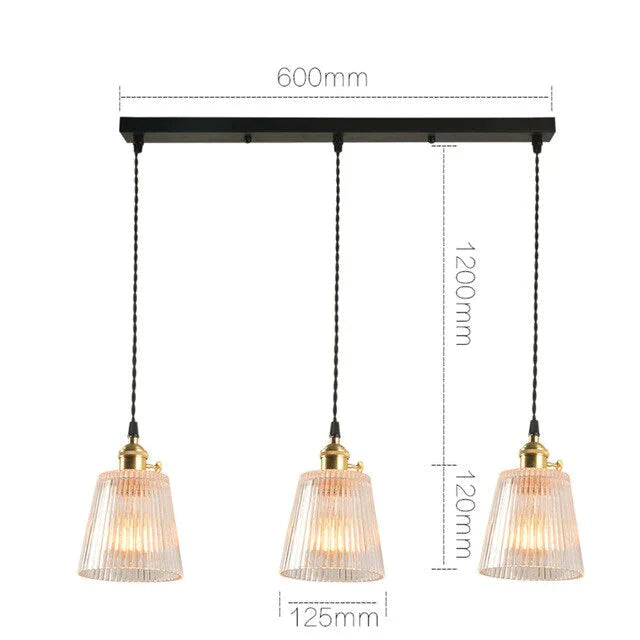 Led Brass Glass Pendant Lights E27 125Mm Hanging Lamps Minimalist Personality Restaurant Bar