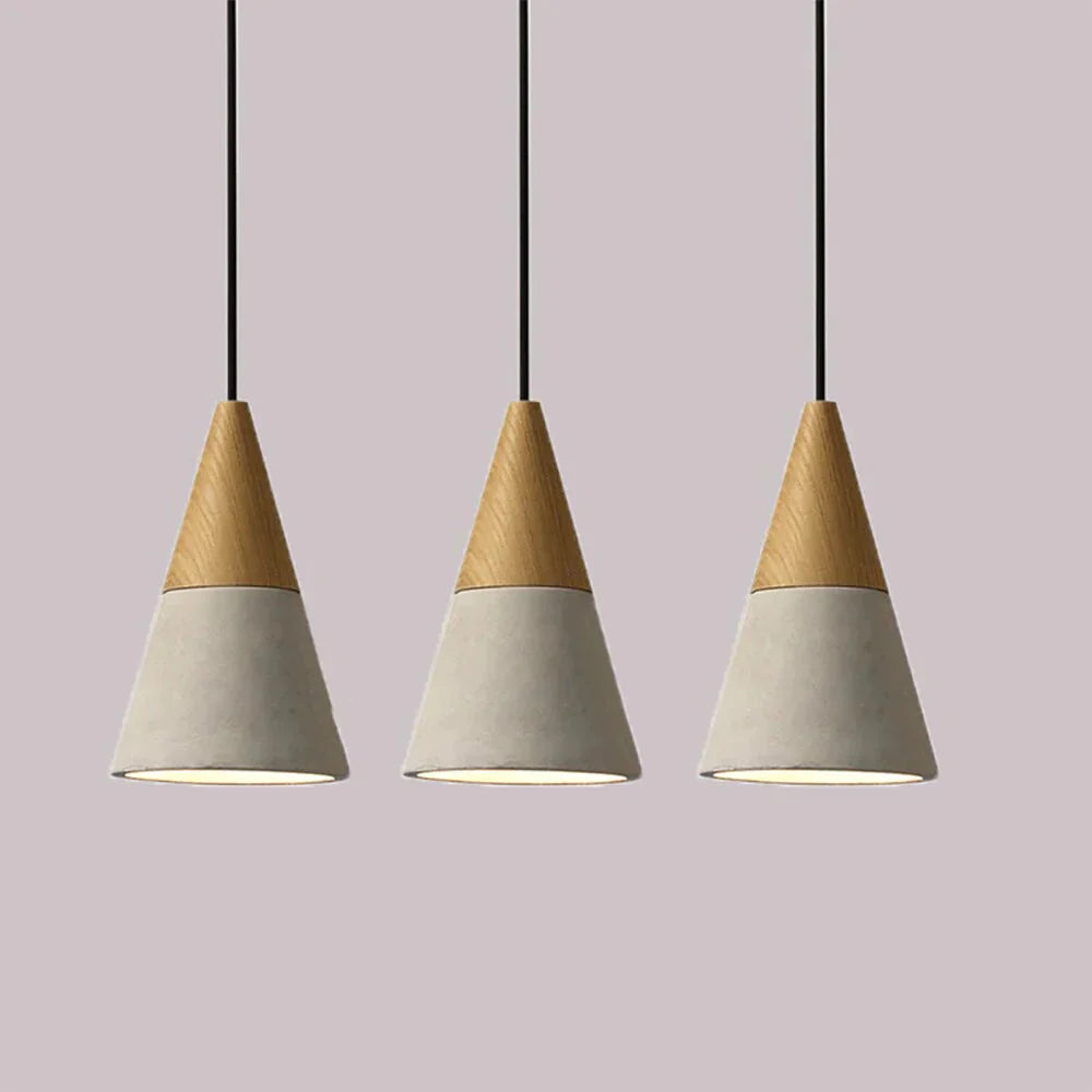 Nordic Industrial Pendant Lights E27 Logs Timber Cement Creative Art Attic Lamp Cafe Restaurant Pub