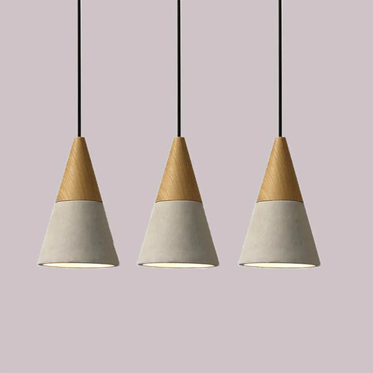 Nordic Industrial Pendant Lights E27 Logs Timber Cement Creative Art Attic Lamp Cafe Restaurant Pub