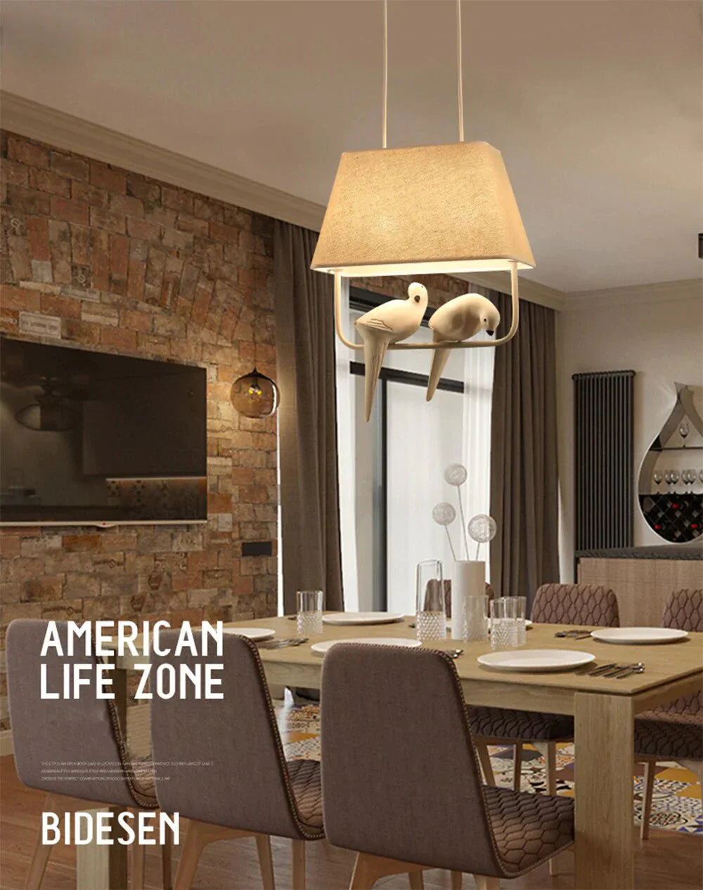 Cloth Pendant Lamp Modern Creative Bird Fixture Home Hanging Lights For Bedroom Cafe Hotel