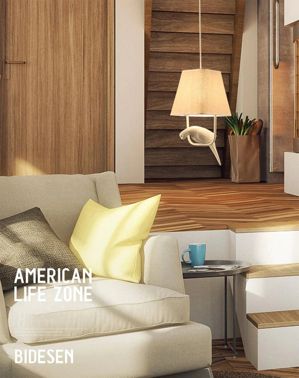 Cloth Pendant Lamp Modern Creative Bird Fixture Home Hanging Lights For Bedroom Cafe Hotel