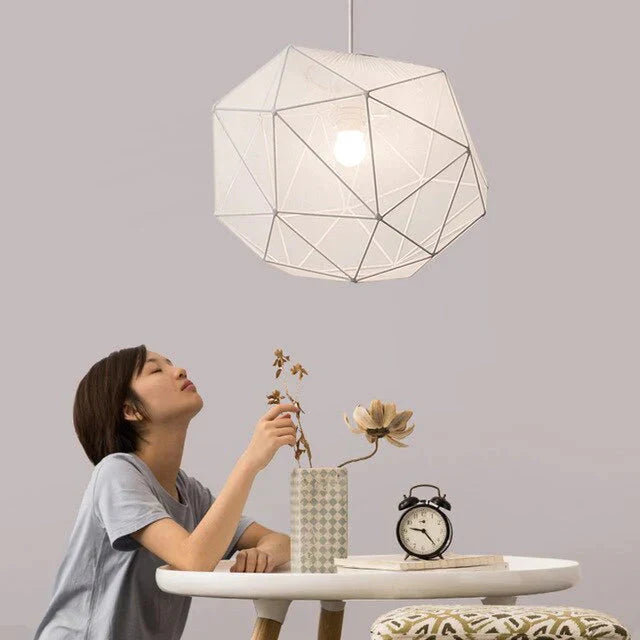 Cloth Hanging Lamps Geometry Pendant Lights Minimalist Personality Creative Restaurant Bar Terrace