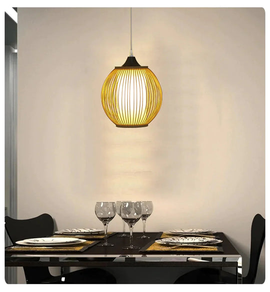 E27 Chandelier Staircase Loft Villa Creative American Bamboo Cage Attic Pick High Living Room