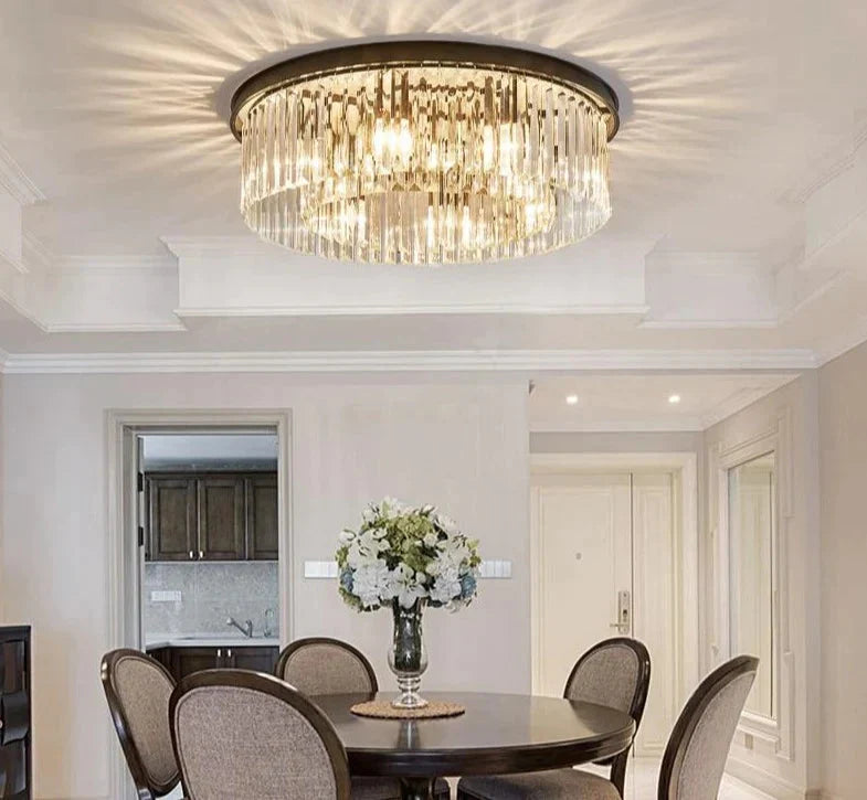 Modern Crystal Pendant Lights Industrial Retro Home Lamp For Living Room Kids Bedroom Dining Table