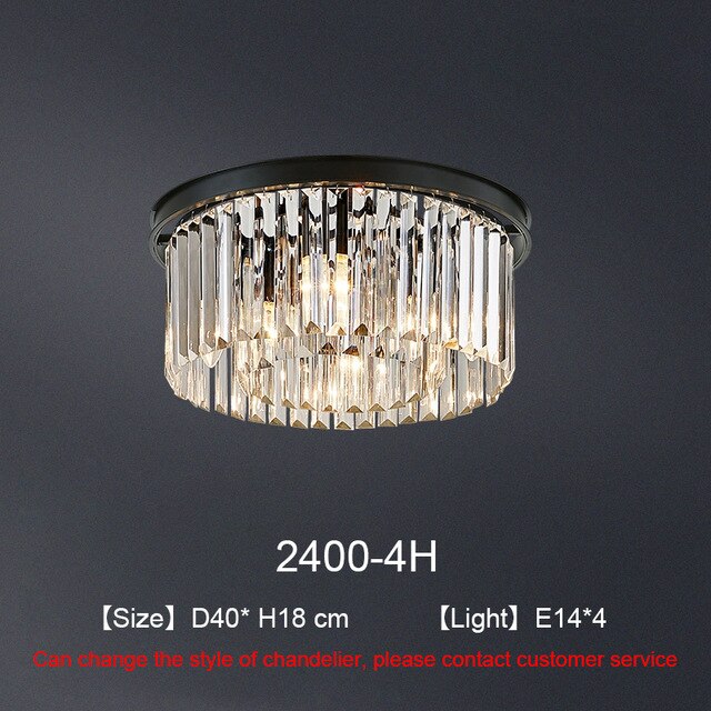 Modern Crystal Pendant Lights Industrial Retro Home Lamp For Living Room Kids Bedroom Dining Table