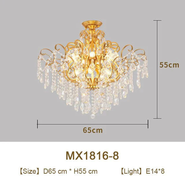 Nordic Pendant Lights Gold Crystal Lamp For Living Room Kitchen Dining Table Kids Modern Led
