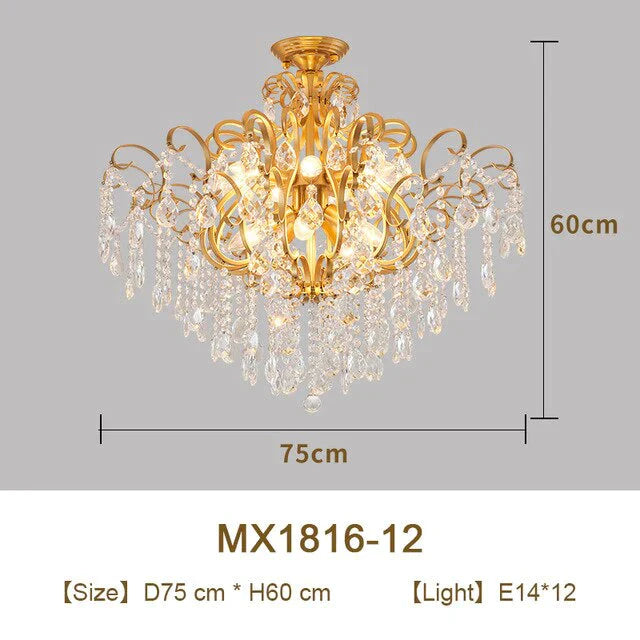 Nordic Pendant Lights Gold Crystal Lamp For Living Room Kitchen Dining Table Kids Modern Led