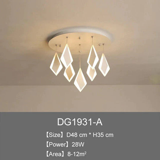 Post Modern Led Pendant Lights Rhombus Acrylic Decor Lamp For Dining Room Bedroom Kitchen Nordic