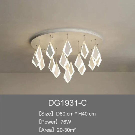 Post Modern Led Pendant Lights Rhombus Acrylic Decor Lamp For Dining Room Bedroom Kitchen Nordic